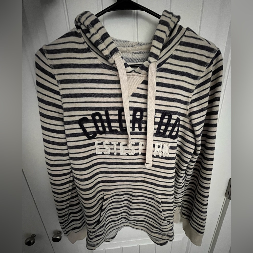 Blue and white striped Colorado hoodie